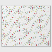 クリスマスホリデーストリングライトフェスティバル カラフル ラッピングペーパー (フラット)