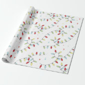 クリスマスホリデーストリングライトフェスティバル カラフル ラッピングペーパー (アンロールド)