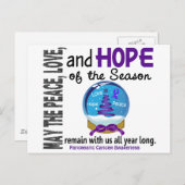 クリスマスホリデースノーグローブ1膵臓がん シーズンポストカード (正面/裏面)