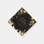 クリスマスホリデースノーフレークススススススパークルズと雪だるま スタンダードカクテルナプキン (角)