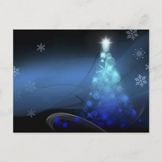 クリスマスホリデースノーフレークスブルー シーズンポストカード (正面)