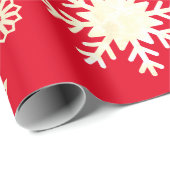 クリスマスホリデースノーフレークパターンレッド ラッピングペーパー (ロールコーナー)