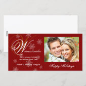 クリスマスホリデースノーフレークフォトカード シーズンカード (正面/裏面)