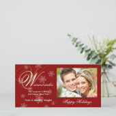 クリスマスホリデースノーフレークフォトカード シーズンカード (スタンド正面)