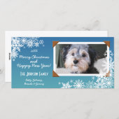クリスマスホリデースノーフレーク写真 シーズンカード (正面/裏面)