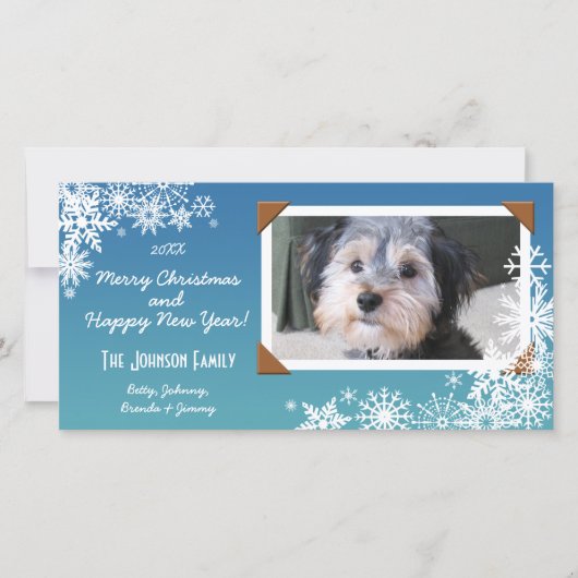 クリスマスホリデースノーフレーク写真 シーズンカード (正面)