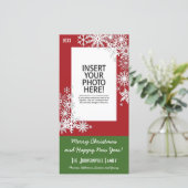 クリスマスホリデースノーフレーク写真 – 赤 シーズンカード (スタンド正面)