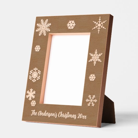クリスマスホリデースノーフレーク縁ど冬 レーザー彫刻フレーム (左)