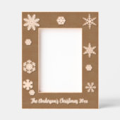 クリスマスホリデースノーフレーク縁ど冬 レーザー彫刻フレーム (正面)