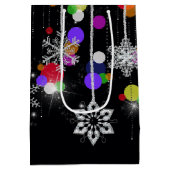 クリスマスホリデースノーフレーク ミディアムペーパーバッグ (裏面)