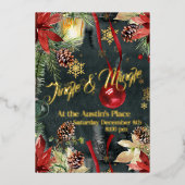 クリスマスホリデースプレンダーJingle&Mingleパーティー 箔招待状 (正面)