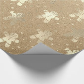 クリスマスホリデーズアイボリージンジャーブレッドマンクラフトジョイ ラッピングペーパー (角)