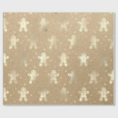 クリスマスホリデーズアイボリージンジャーブレッドマンクラフトジョイ ラッピングペーパー (フラット)