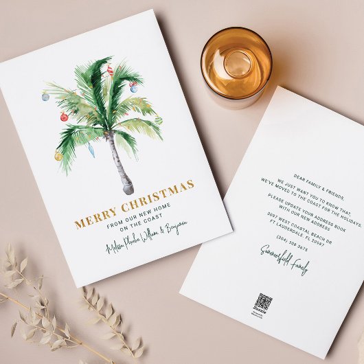クリスマスホリデーズアドレスの変更パームツリー シーズンカード