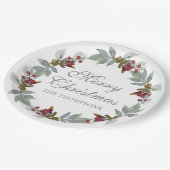 クリスマスホリデーズウィンターウォーター色フローラ名 ペーパープレート (アングル)