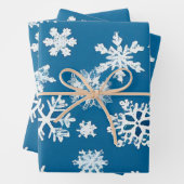 クリスマスホリデーズウィンタースノーフレークパターンクリスマス ラッピングペーパーシート (インサイチュ)