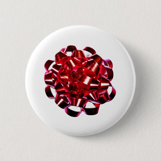 クリスマスホリデーズウィンターレッドクリスマスボウ 缶バッジ (正面)