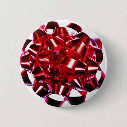 クリスマスホリデーズウィンターレッドクリスマスリボン 缶バッジ (正面)