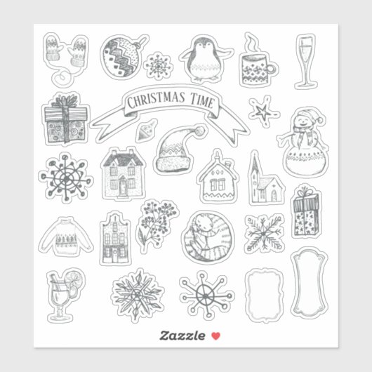 クリスマスホリデーズウィンターヴィンテージ行頭日誌 シール (シート)