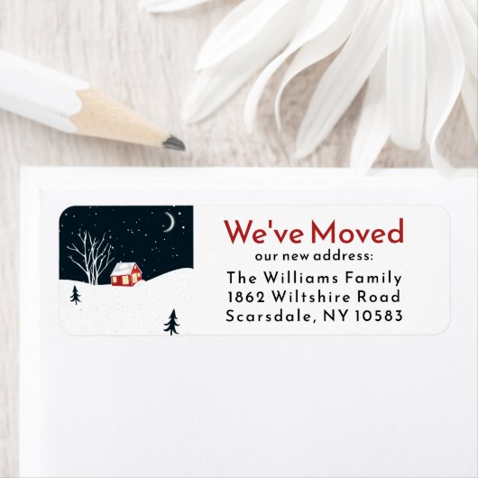 クリスマスホリデーズウィンター引っ越しましたニューホーム ラベル (インサイチュ)
