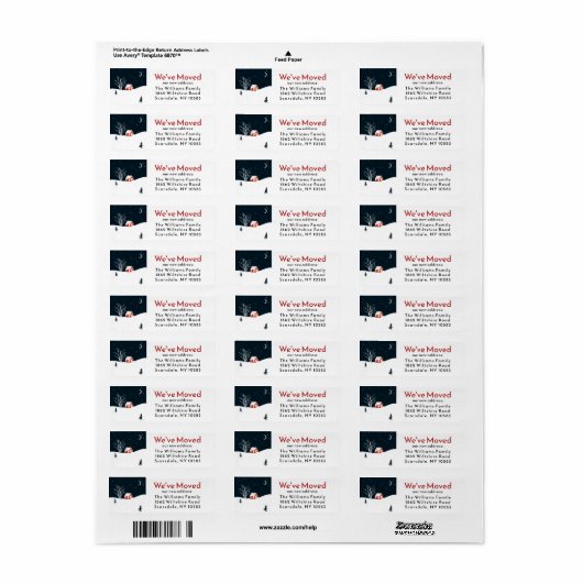 クリスマスホリデーズウィンター引っ越しましたニューホーム ラベル (フルシート)