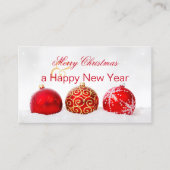クリスマスホリデーズオフィスサンキュービジネスカード 名刺 (正面)