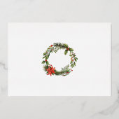 クリスマスホリデーズオフィスパーティー金ゴールド 箔招待状 (裏面)