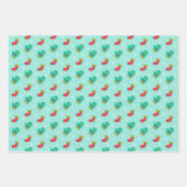 クリスマスホリデーズキュートウィンターサンタ雪だるまキッズ ラッピングペーパーシート (正面3)