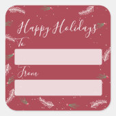 クリスマスホリデーズギフトラベルからかわいい スクエアシール (正面)
