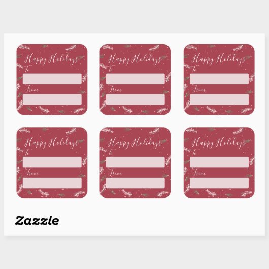 クリスマスホリデーズギフトラベルからかわいい スクエアシール (シート)