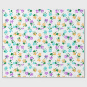 クリスマスホリデーズグリーンハンドプリント&ポーズ ラッピングペーパー (フラット)