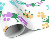 クリスマスホリデーズグリーンハンドプリント&ポーズ ラッピングペーパー (ロールコーナー)