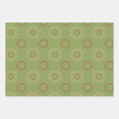 クリスマスホリデーズグリーン白メリーと明るい ラッピングペーパーシート (正面)