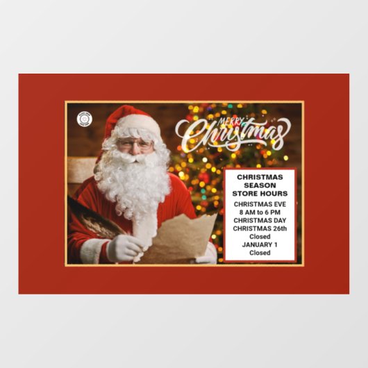 クリスマスホリデーズサンタビジネスストア時間 ウィンドウサイン (シート)