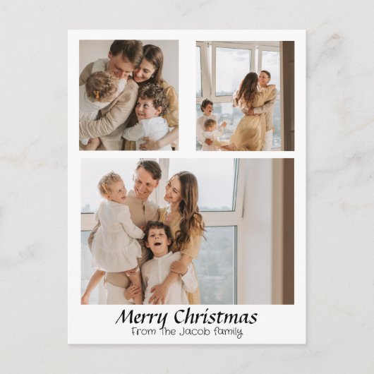 クリスマスホリデーズスクリプト中央の3枚の写真 シーズンポストカード (正面)