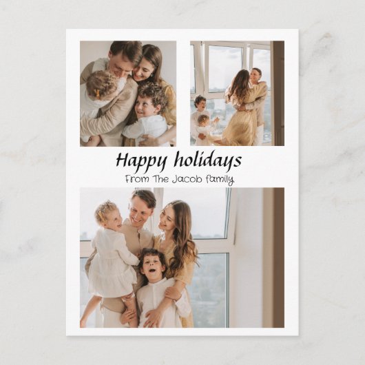 クリスマスホリデーズスクリプト中央の3枚の写真 シーズンポストカード (正面)