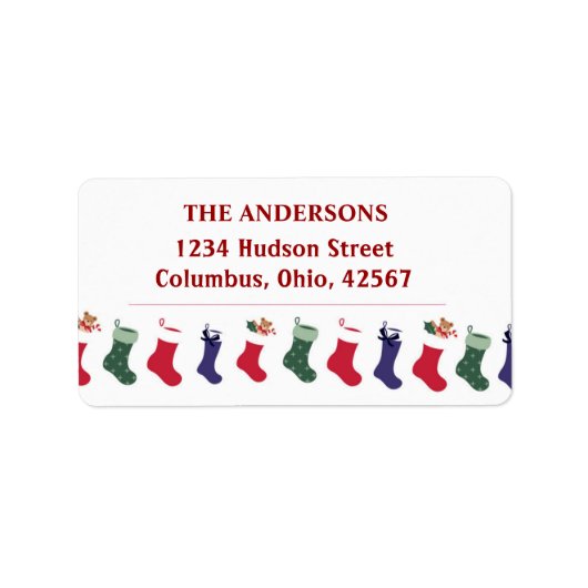 クリスマスホリデーズストッキング住所 シール (正面)