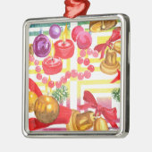 クリスマスホリデーズデコレーションスクエアオーナメント メタルオーナメント (左)