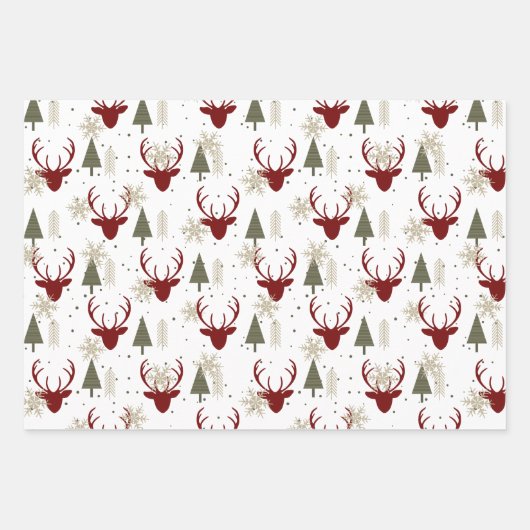 クリスマスホリデーズトナディアウィンターウッドランド ラッピングペーパーシート (正面)