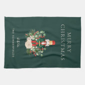 クリスマスホリデーズナツクラッカースクリプトファミリーカスタム キッチンタオル (横)