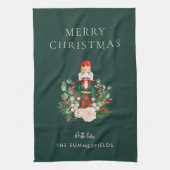 クリスマスホリデーズナツクラッカースクリプトファミリーカスタム キッチンタオル (縦)