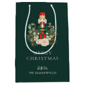 クリスマスホリデーズナツクラッカースクリプトファミリーカスタム ミディアムペーパーバッグ (正面)