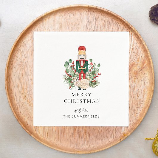 クリスマスホリデーズナツクラッカースクリプト紙 スタンダードカクテルナプキン