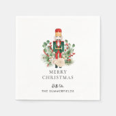 クリスマスホリデーズナツクラッカースクリプト紙 スタンダードカクテルナプキン (正面)