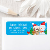 クリスマスホリデーズナース雪だるまジンジャーブレッドボーイ ラベル (インサイチュ)