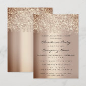 クリスマスホリデーズニューイヤーパーティーバラ金ゴールド 招待状 (正面/裏面)