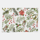 クリスマスホリデーズパインレッドベリー キッチンタオル (横)