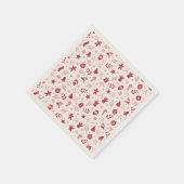 クリスマスホリデーズパターンファミリーパーティー紙 スタンダードカクテルナプキン (角)