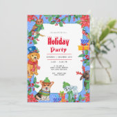 クリスマスホリデーズパーティーウォーターカラー招待状 招待状 (スタンド正面)