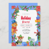 クリスマスホリデーズパーティーウォーターカラー招待状 招待状 (正面/裏面)